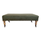 Sofa à roulettes kaki et chêne design 1950.