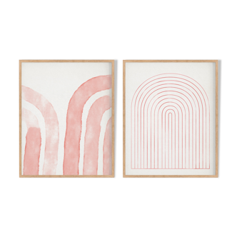 Framed set of two abstract giclee prints, 50x70