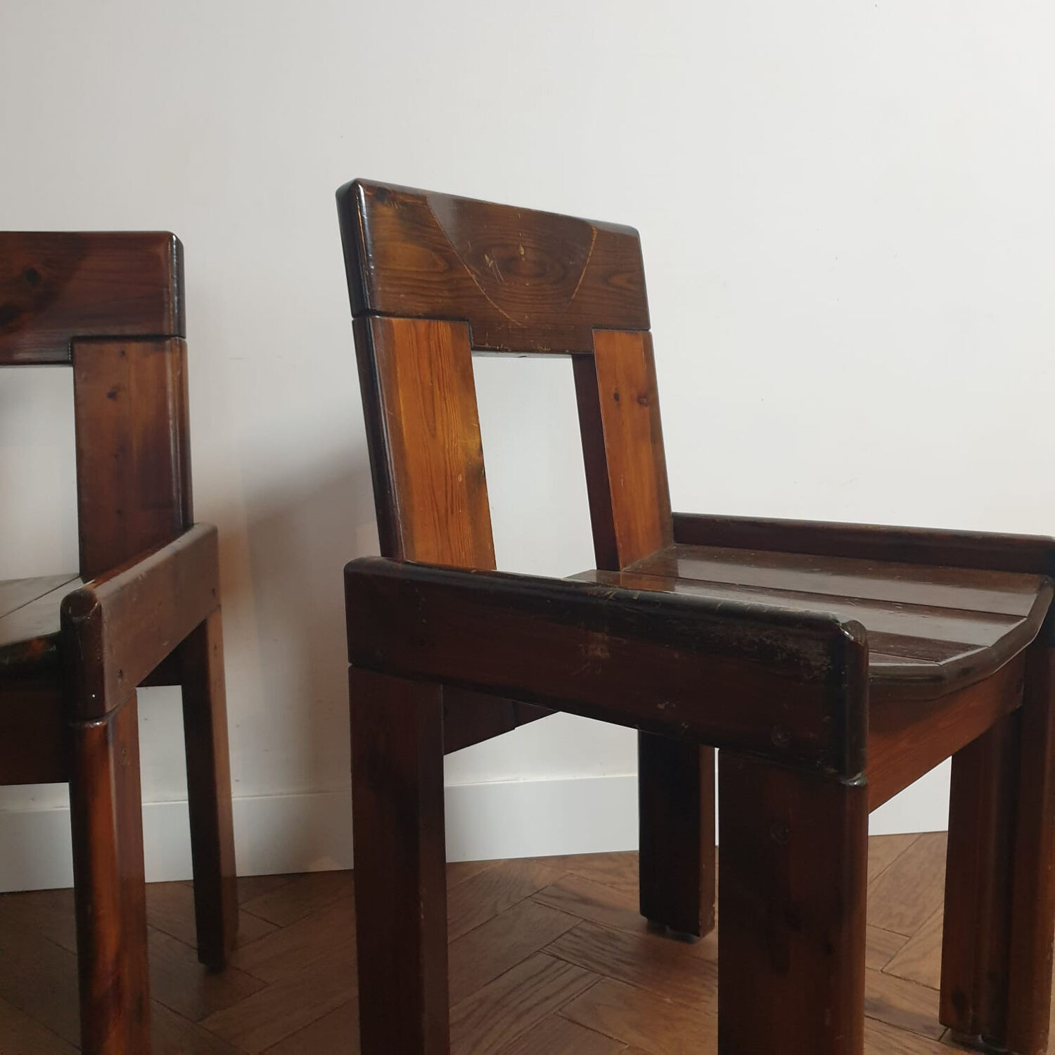 Pair of chairs by Silvio Coppola, Fratelli Montana edition, 1970.