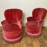 Paire de fauteuils crapaud