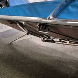 Blue leather lounge chair futuro 3 by massimo iosa ghini for moroso - italy 1980's