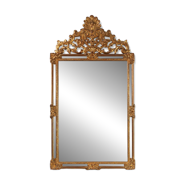 Miroir de style baroque du 20e siècle Deknudt en résine dorée, Belgique