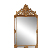 Miroir de style baroque du 20e siècle Deknudt en résine dorée, Belgique