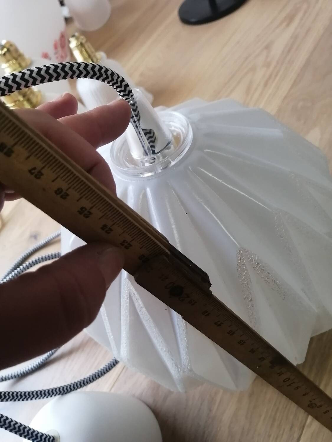 Vintage origami glass globe pendant light