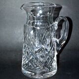 Pichet cannette ancienne en cristal richement taillé - palmette et étoile
