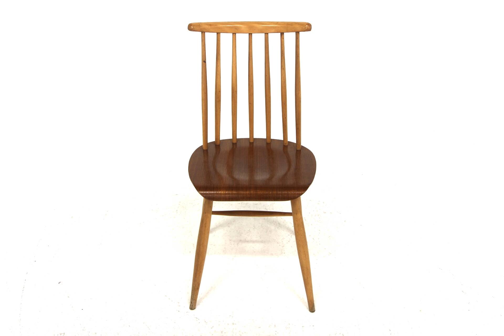 Set of 4 Scandinavian "Pinnstol" beech chairs, Sweden, 1960