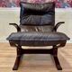 Duo de fauteuils cuir "design scandinave" 1950 "Ingmar Relling".