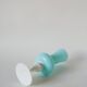 sky blue opaline vase and white feet 1970