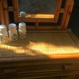 Rattan & bambo dressing table and besdide