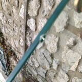 Nesting tables 50s in glass wood and brass