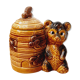 Honey pot hive and teddy bear