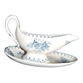 Saucière Flore ancienne en faïence opaque Sarreguemines Utschneider