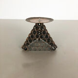 Modernist sculptural style brutalist copper candleholder, Austria 1950