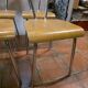 7 vintage school chairs in chrome metal from the 1970s