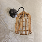 Rattan Black Sconce