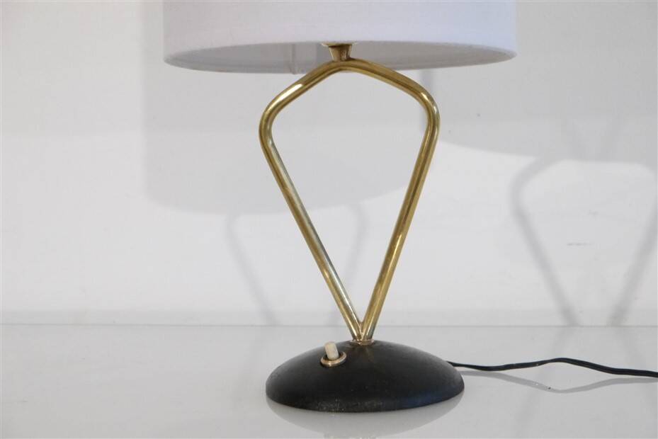 Vintage Arlus lamp in cast iron and brass
