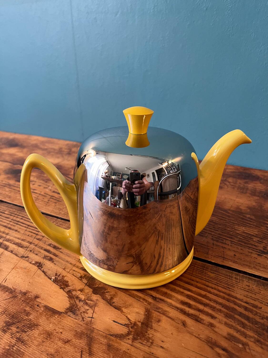 Yellow teapot salam tea guy degrenne vintage 4 cups