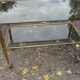 Table basse verre et laiton vintage