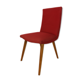 Chaise Steiner vintage années 60 rouge bois