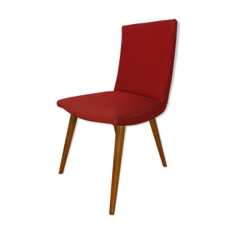 Chaise Steiner vintage années 60 rouge bois