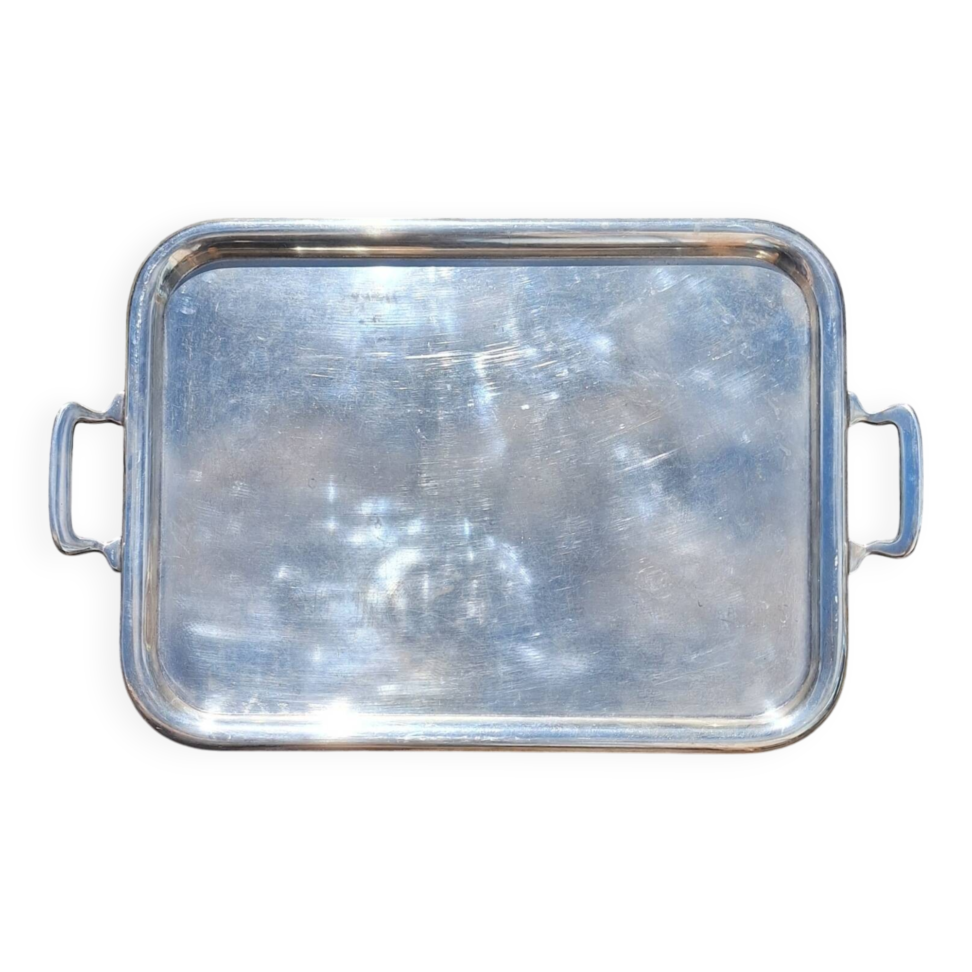 Silver-plated metal tray, US Navy