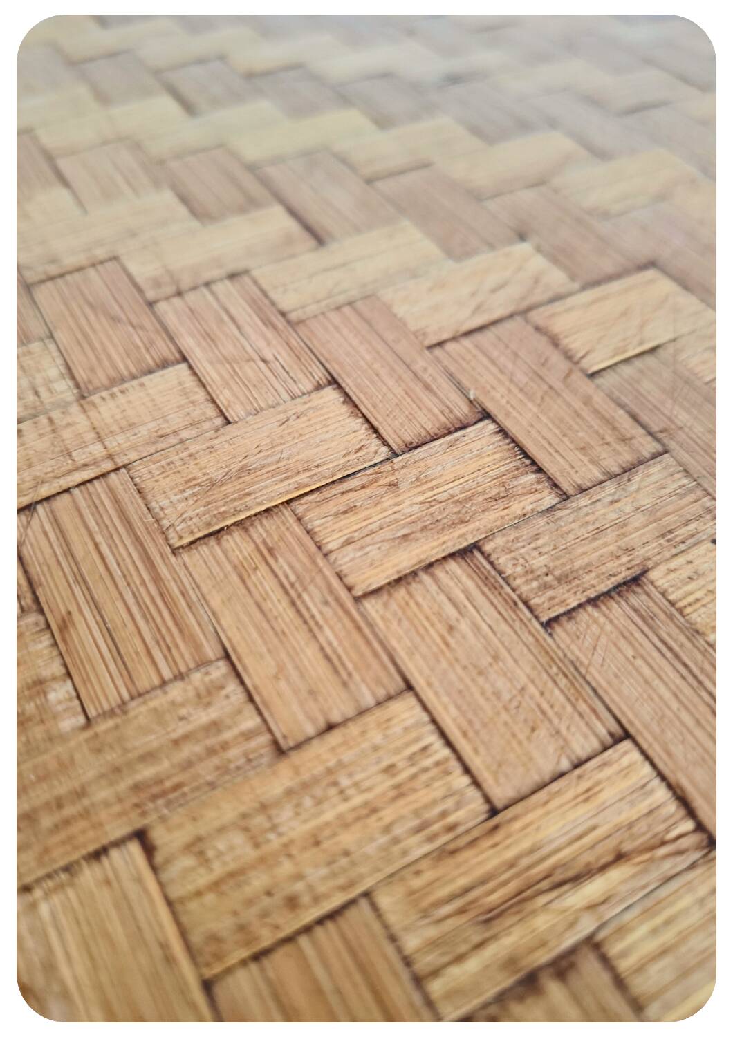 1960s Woven Bananaleaf & Rattan Serving Tray