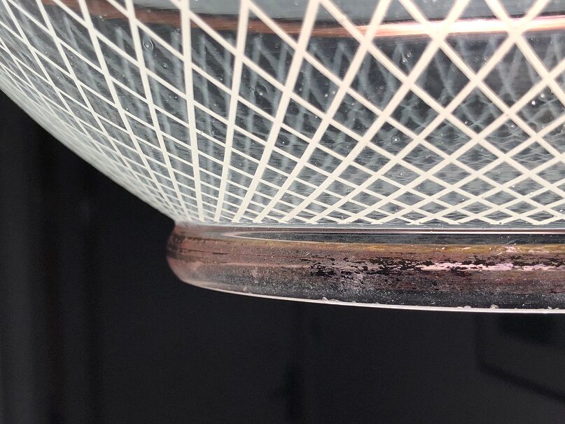 Striated glass suspension, modernist, from the 50s