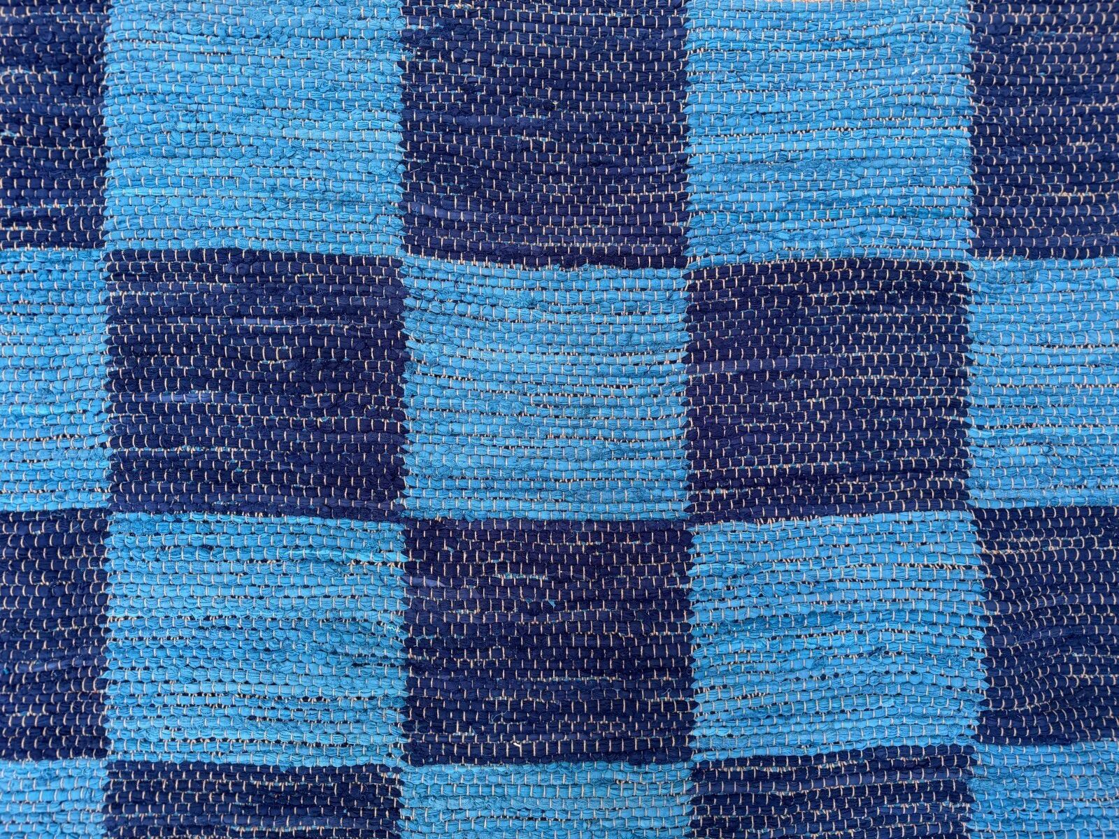 Vintage Swedish style 315x330 cm Square, Checkerboard Chindi Rug, Schackruta