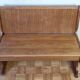 Vintage oak bench with storage compartment, two-seater, 104 cm