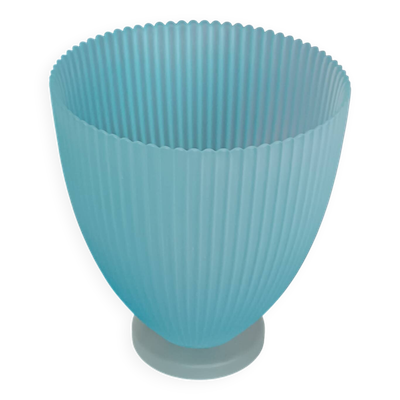 Vase en verre bleu gaufré made in Italy