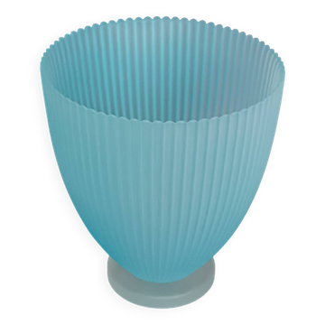 Vase en verre bleu gaufré made in Italy