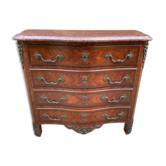 Commode galbée en bois de rose