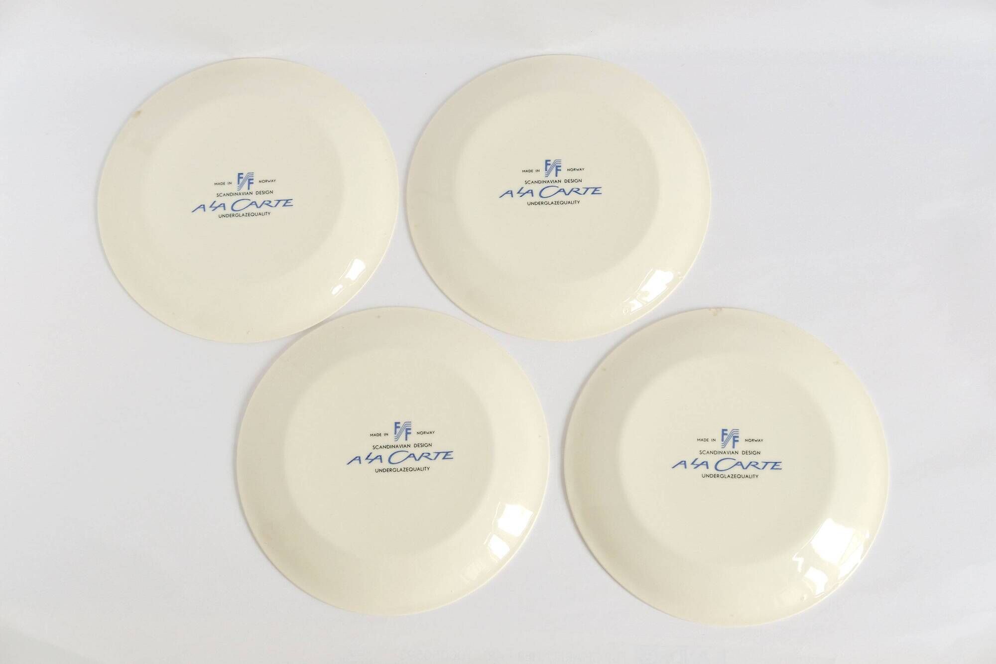Set of 4 Figgjo Flint A La Carte Dessert Plates – MCM Norwegian Ceramics