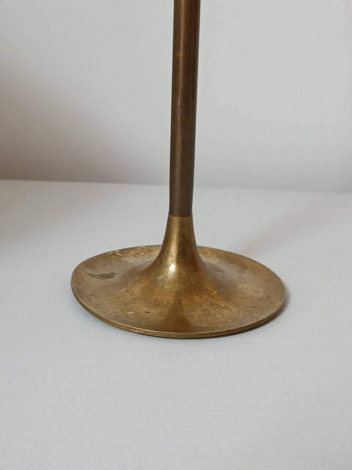 Brass candle holder, straight shape