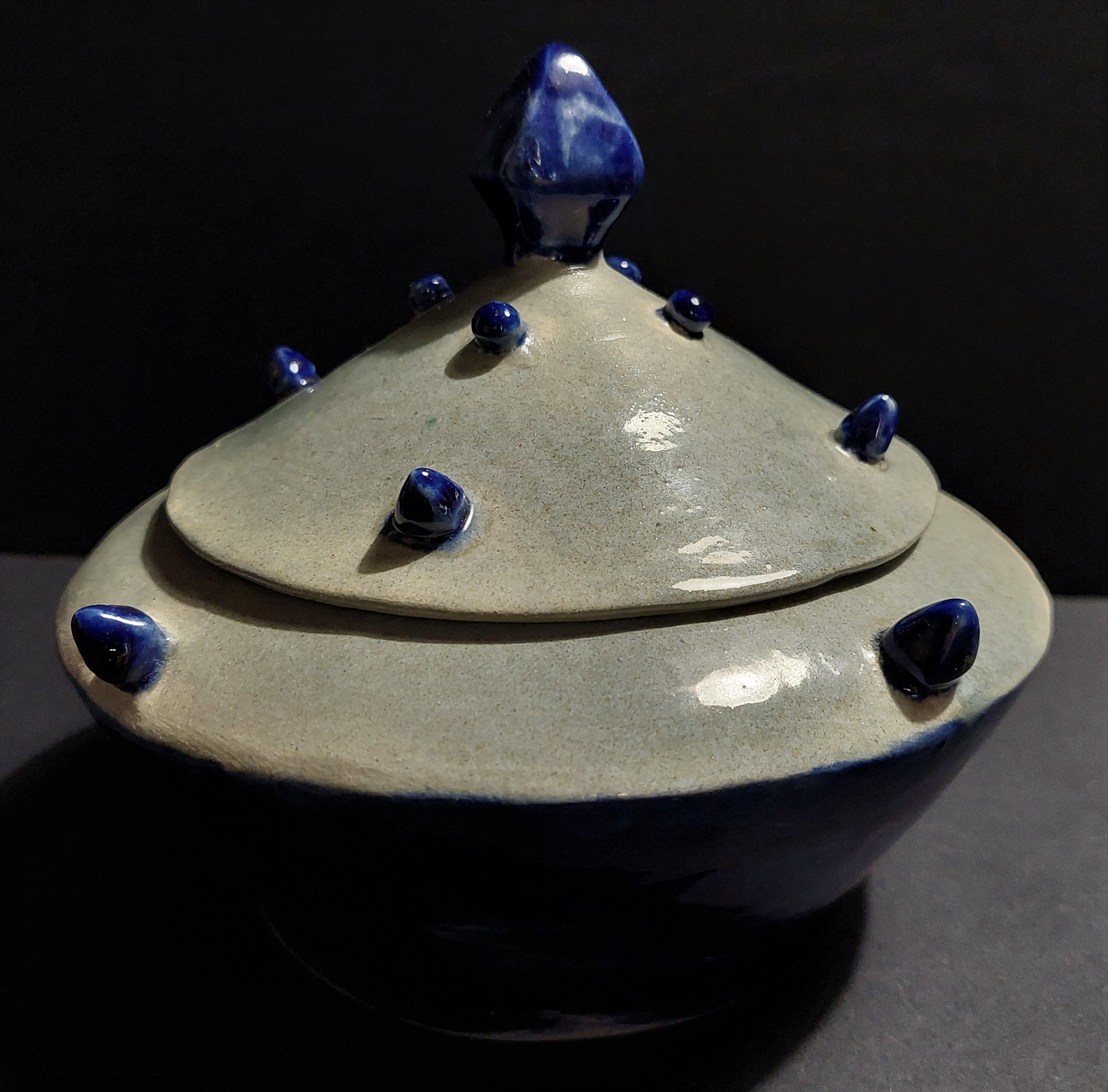 Ceramic bonbonnière signed job dated 8/08