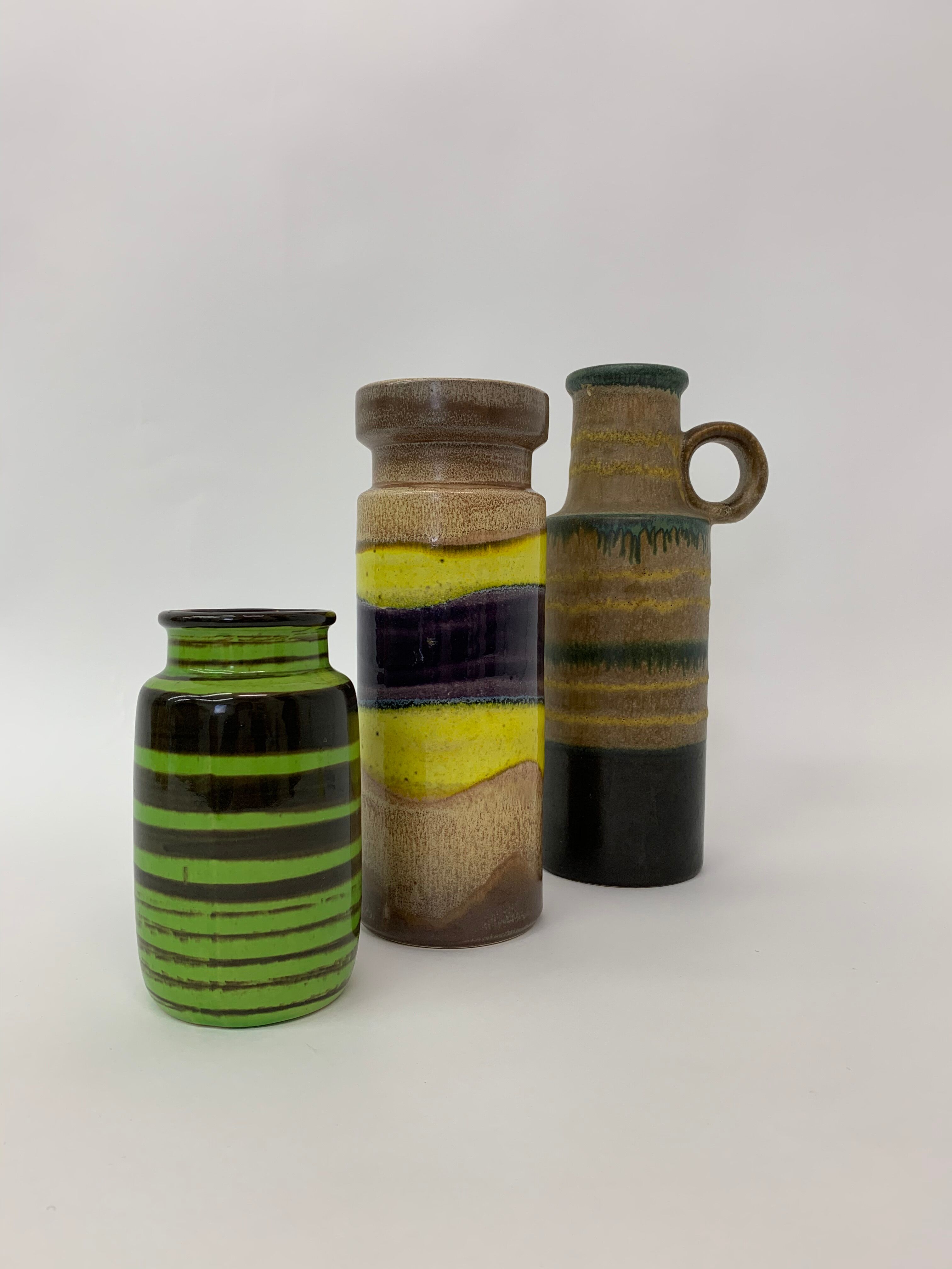 Ensemble de 3 vases Scheurich Allemagne de l’Ouest , années 1970