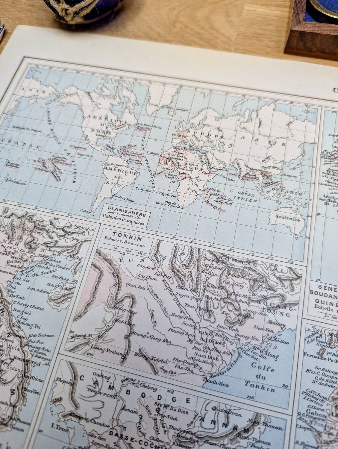 The French Empire, original map printed in 1892.