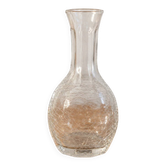 Small vintage soliflore vase in cracked transparent glass – H 17 cm