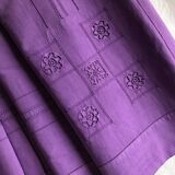 Old linen and cotton sheet iris violet