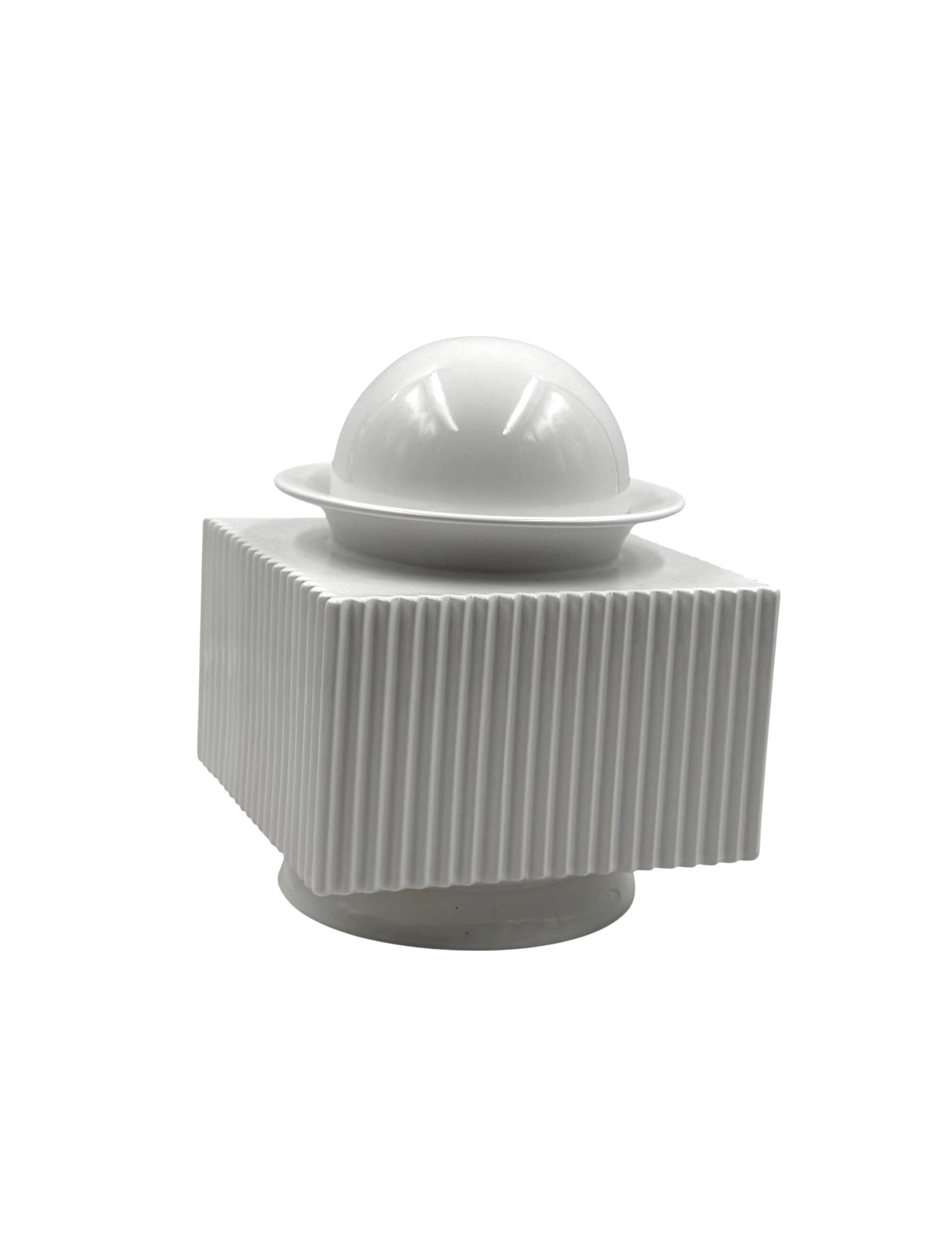 Sergio Asti, postmodern white ceramic vase, Cedit Italy 1970s