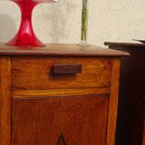 Oak bedside tables, vintage pair
