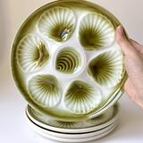 4 vintage Moulin des Loups oyster plates