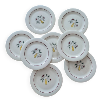 Assiettes à dessert vintage – bouquet floral – faïence française 