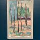 Huile sur toile suédoise du milieu du siècle – « Arbres » par Ingeborg Strangell – Vintage et encadrée