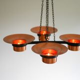 Metal and copper candleholder pendant by Carl Thore, 1975