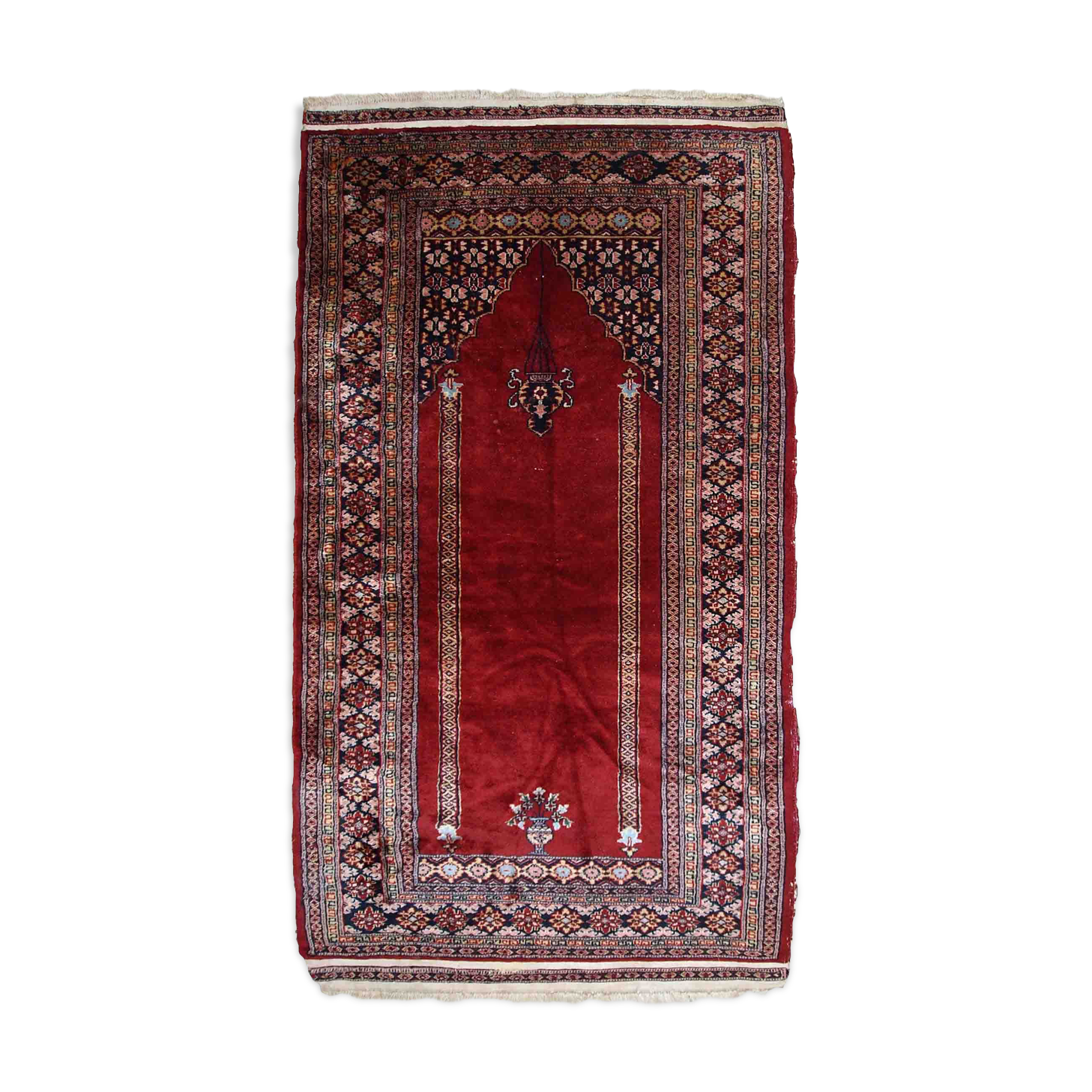 Vintage Pakistani carpet Lahore handmade 94cm x 178cm 1960s, 1C806