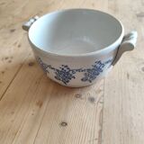 Ceramic tureen from St Uze, France - blue earthenware salad bowl
