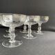 8 Guilloche crystal champagne glasses - Art Nouveau