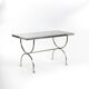 Modernist console in brushed steel and smoked glass - 1970