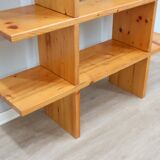 Ideal Form vintage modular bookcase natural larch wood 1970s